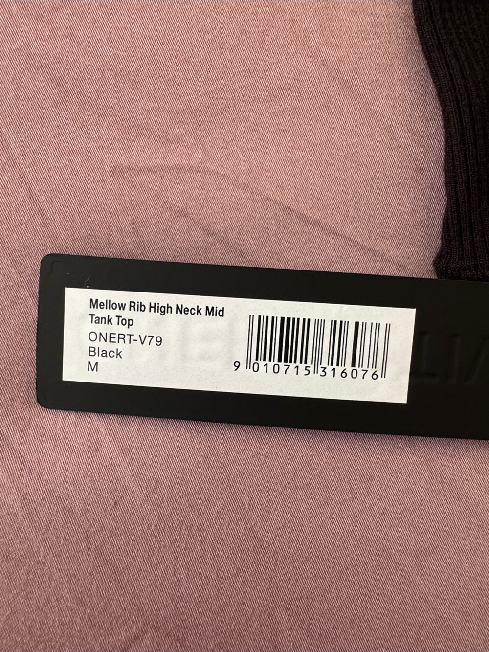 Oner Active Black Ribbed Tank - Picture 3 of 3